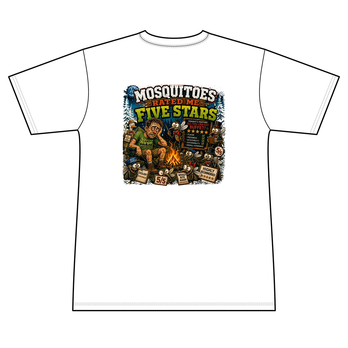 Mosquitoes Rated Me Five Stars - Camping — Short Sleeve