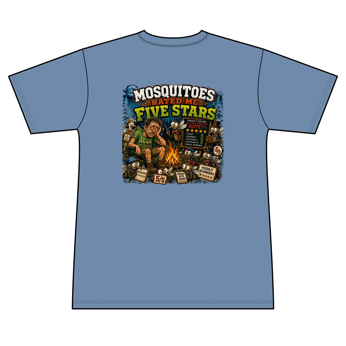 Mosquitoes Rated Me Five Stars - Camping — Short Sleeve